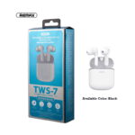 Remax TWS-7 Bluetooth Earphone Stereo Wireless Headset Smart Touch control with Mic Earbuds-Black