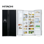 Hitachi RS700GPUK2GBK 700 Litres Side By Side Glass Refrigerator- Black