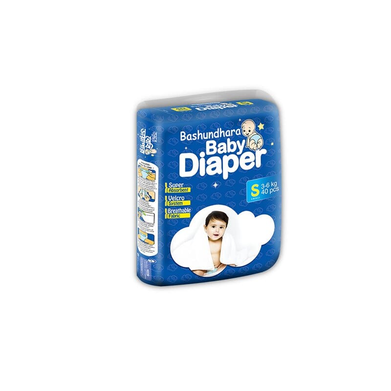 2 Bashundhara Baby Diaper (Standard Series) Bashundhara Baby Diaper St Series S (3-6 Kg) 34 pcs - Image 1