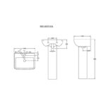 NEO Wash Basin 45cm with Pedestal -ROSA - Image 4