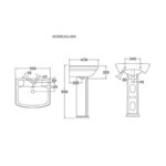 VICTORIA Wash Basin (55cm) with Pedestal (ROSA) - Image 4