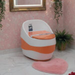 White & Yellow Color Single piece Commode - Image 2